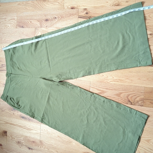 SHEIN.  Women's Wide Legged Linen Pants. Olive Green Size 8/10 - Picture 10 of 11